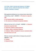 CLFP EXAM –CREDIT PROCESS AND FINANCIAL STATEMENT  2024-2025 |ACTUAL COMPLETE QUESTIONS AND CORRECT  (VERIFIED ) ANSWERS| A GRADED. 