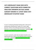 VATI GREENLIGHT EXAM 2023 WITH CORRECT QUESTIONS WITH CORRECTRY ANALYZED ANSWERS (ACTUAL EXAM) ALREADY GRADED A+ LATEST 2024/ VATI GREENLIGHT STUDYSET EXAM