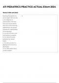 ATI PEDIATRICS PRACTICE ACTUAL EXAM 5 VERSIONS QUESTIONS AND CORRECT DETAILED ANSWERS WITH RATIONALES ALREADY GRADED A+ BRAND NEW!!