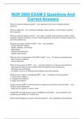 NUR 2005 EXAM 2 Questions And Correct Answers