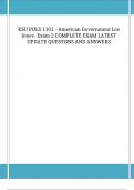 KSU POLS 1101 - American Government Lee Jones- Exam 2 COMPLETE EXAM LATEST UPDATE QUESTONS AND ANSWERS