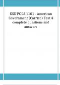 KSU POLS 1101 - American Government (Carrico) Test 4 complete questions and answers