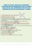 NURS 612 EXAM 3 MARYVILLE UNIVERSITY ADVANCED HEALTHASSESSMENT EXAM 3 NEWEST  2024 ACTUAL 200+ QUESTIONS WITH DETAILED VERIFIED SOLUTIONS/GUARANTEED A+ GRADE