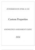 (Intermediate HTML & CSS) Custom Properties Knowledge Assessment Guide 2024