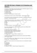 ASU BIO 181 Quiz 1 (Module 1 & 2) Questions and Answers.