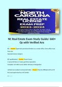 NC Real Estate Exam Study Guide/ 660+ Qs with Certified Solutions  