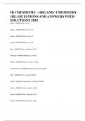 IB CHEMISTRY - ORGANIC CHEMISTRY (HL) QUESTIONS AND ANSWERS WITH SOLUTIONS 2024