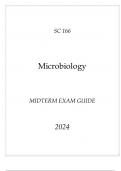 HU - SC 166 Microbiology Midterm Exam Guide 2024