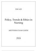 HU - NSG 423 Policy, Trends & Ethics Midterm Exam Guide 2024