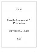 HU - NU 345 Health Assessment & Promotion Midterm Exam Guide 2024.