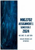 MNG3702 Assignment 1 Semester 2 2024 | Due 25 July