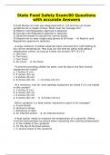 State Food Safety Exam/80 Questions with accurate Answers