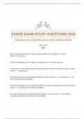 CAADE EXAM STUDY QUESTIONS 2024|ACCURATE ANSWERS|VERIFIED