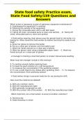 State food safety Practice exam, State Food Safety/159 Questions and Answers