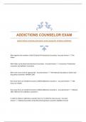 ADDICTIONS COUNSELOR EXAM 2024|ALREADY PASSED|VERIFIED