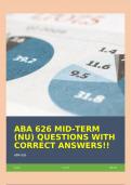 ABA 626 MID-TERM (NU) QUESTIONS WITH CORRECT ANSWERS!!