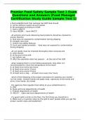 Premier Food Safety Sample Test 1 Exam Questions and Answers (Food Manager Certification Study Guide Sample Test 1)