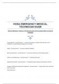 HOSA EMERGENCY MEDICAL TECHNICIAN EXAM WITH GUARANTEED ACCURATE ANSWERS