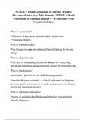 NURS217: Health Assessment in Nursing - Exam 1 (Davenport University / Julie Polanic / NURS217 / Health Assessment in Nursing Chapters 1 – 4) Questions With Complete Solutions