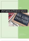 Master of Commercial Real Estate Marketing Certification Exam BUNDLE (TEST BANK) || With Complete Questions & All Accurate Answers (Expert Rated A+)