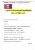 CFM 155, Mid-Term review Questions and Answers (100% Pass)