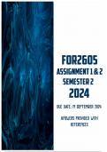 FOR2605 Assignment 1 and 2 Semester 2 2024 | Due 19 September 2024