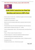 IAHCSMM Central Service Final Test Questions and Answers (100% Pass)