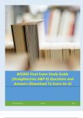 BIO202 Final Exam Study Guide (StraighterLine A&P II) Questions and Answers (Download To Score An A)