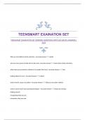 TEENSMART EXAINATION SET|VERIFIED QUESTIONS WITH ACCURATE ANSWERS|2024