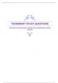 TEENSMART STUDY QUESTIONS |VERIFIED WITH GUARANTEED ACCURATE ANSWERS