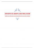 DRIVER'S ED (MARYLAND MVA) EXAM{UPDATED} WITH ACCURATE ANSWERS