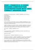 EXAC - FRANCIS D. K CHING- BUILDING CONSTRUCTION ILLUSTRATED EXAM WITH 100% CORRECT ANSWERS 2024