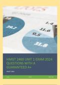 HMGT 2460 UNIT 1 EXAM 2024 QUESTIONS WITH A GUARANTEED A+