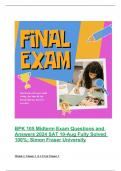 BPK 105 Midterm Exam Questions and Answers 2024 SAT 10-Aug Fully Solved 100%; Simon Fraser University