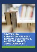 SPOTTS IBA CERTIFICATION TEST REVIEW QUESTIONS & ANSWERS RATED 100% CORRECT!!