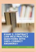 EXAM 2: CONTRACT LAW MCQ PRACTICE QUESTIONS WITH 100% CORRECT ANSWERS!!