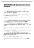 CBSPD 440 Multi-choice Questions And Answers| Guaranteed A+|35 Pages