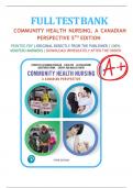 Test Bank For Community Health Nursing: A Canadian Perspective, 5th Edition, By Lynnette Leeseberg Stamlerr All Chapters  1-33 LATEST