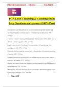 PGA Level 1 Teaching & Coaching Exam Prep Questions and Answers (100% Pass)