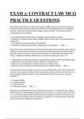 EXAM 2: CONTRACT LAW MCQ PRACTICE QUESTIONS