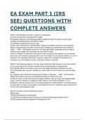 EA EXAM PART 1 (IRS SEE) QUESTIONS WITH COMPLETE ANSWERS