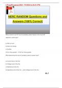 NERC RANDOM Questions and Answers (100% Correct)