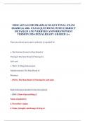 HESI ADVANCED PHARMACOLOGY FINAL EXAM 2024/REAL 400+ EXAM QUESTIONS WITH CORRECT DETAILED AND VERIFIED ANSWERS/NEWEST VERSION 2024-2025/ALREADY GRADED A+.