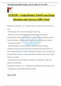 NUR3196 - Comprehensive Final Exam Drugs Questions and Answers (100% Pass)