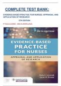 COMPLETE TEST BANK: EVIDENCE-BASED PRACTICE FOR NURSES: APPRAISAL AND APPLICATION OF RESEARCH 5TH EDITION BY NOLA A. SCHMIDT, JANET M. BROWN LATEST 