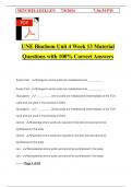 UNE Biochem Unit 4 Week 13 Material Questions with 100% Correct Answers