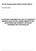 CAPSTONE FUNDAMENTALS RN ATI VERSION D NEWEST 2024 ACTUAL EXAM COMPLETE 250 QUESTIONS AND CORRECT DETAILED ANSWERS WITH RATIONALES 