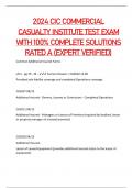 2024 CIC COMMERCIAL  CASUALTY INSTITUTE TEST EXAM  WITH 100% COMPLETE SOLUTIONS  RATED A (EXPERT VERIFIED)