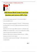 SBB Human Blood Groups Exam Prep Questions and Answers (100% Pass)