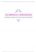 CDC ARMS Block 2: HARM EXAM 2024 WITH GUARANTEED ACCURATE ANSWERS